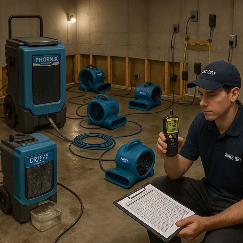 Structural Drying and Dehumidification process in Mayfield, OH